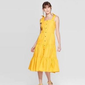 Yellow Bow Dress Sleeveless Who What Wear